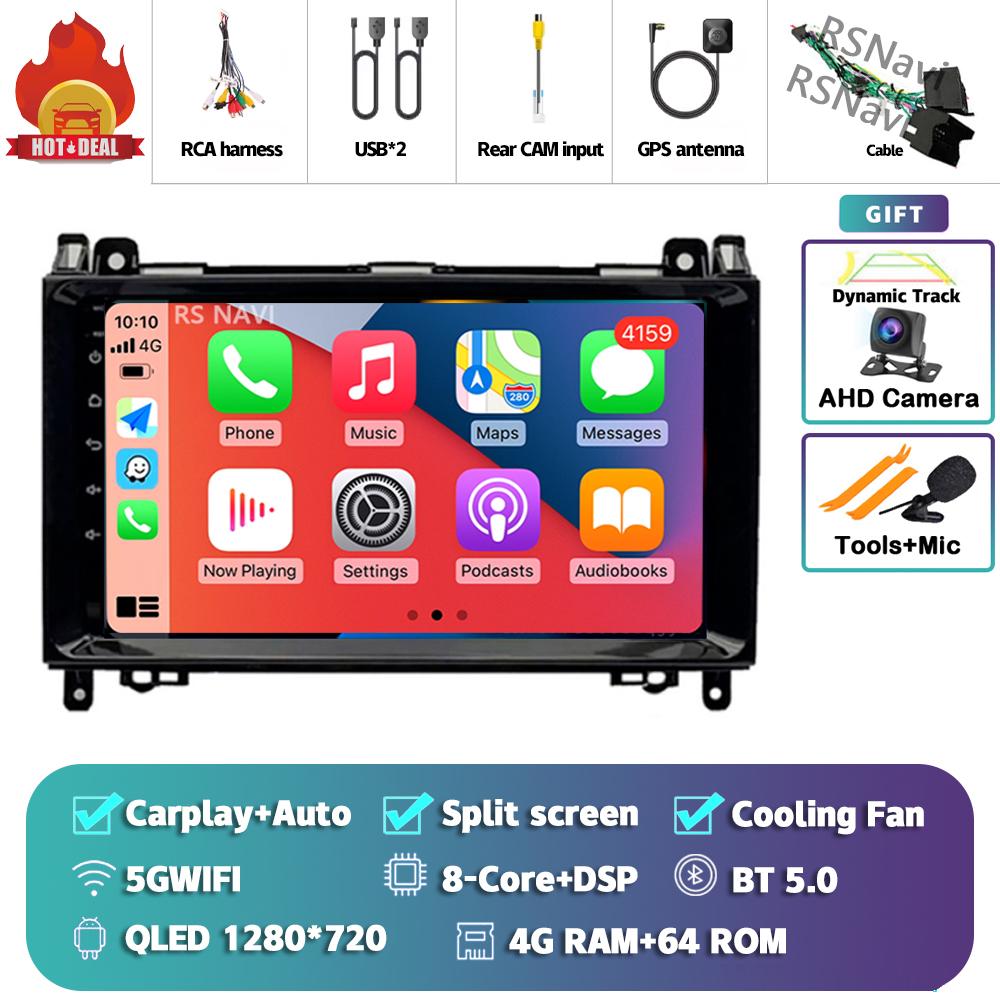 Android 14 Carplay Auto For Benz B200 Car Radio 4G+WIFI Player Multimedia Stereo 360 Camera Navigation Video Head Unit AI Voice