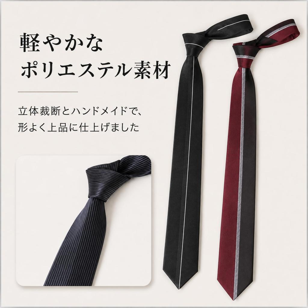 [BUBU Ohana] Narrow Tie, 6cm Blade Width, Slim, Smart, Men's Narrow Tie, Accent Line Stripe, Slim Tie, Business, Office Accessory (Gray Black