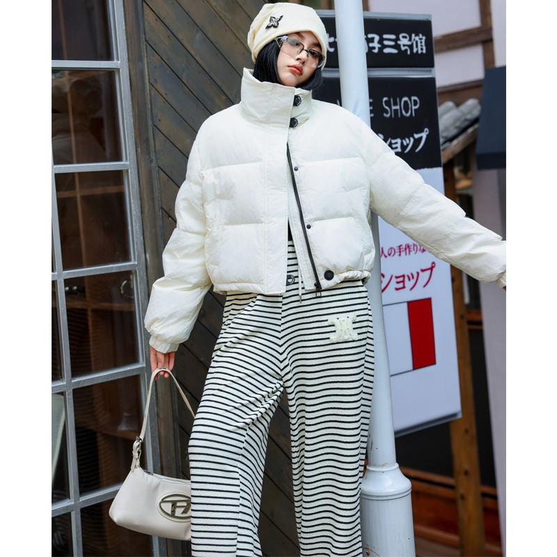Short Pink Down Jacket for Women, New Winter Style for Small People, Thickened 90 White Duck Down