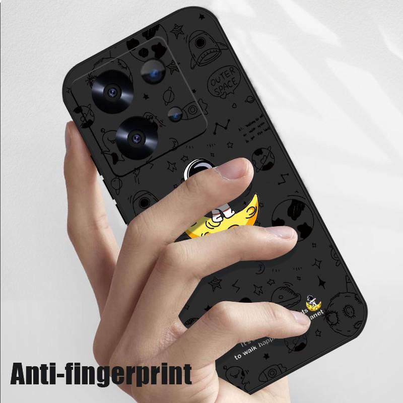 Shockproof Soft Tpu Shell for Xiaomi 14T 13t 11t Poco F3 X6 X5 Pro Redmi Note 13 12 11 14 Pro Moon Stand Astronautt Print Slim Lanyard Cover