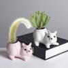 Ceramic Fleshy Plant Pot Squirrel Planter Plant Flowerpot Ornament for Fleshy Plant Cactuses Container for Home Balcony