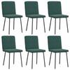 VidaXL Dining Chairs Set of 6 Dark Green Velvet 3315558