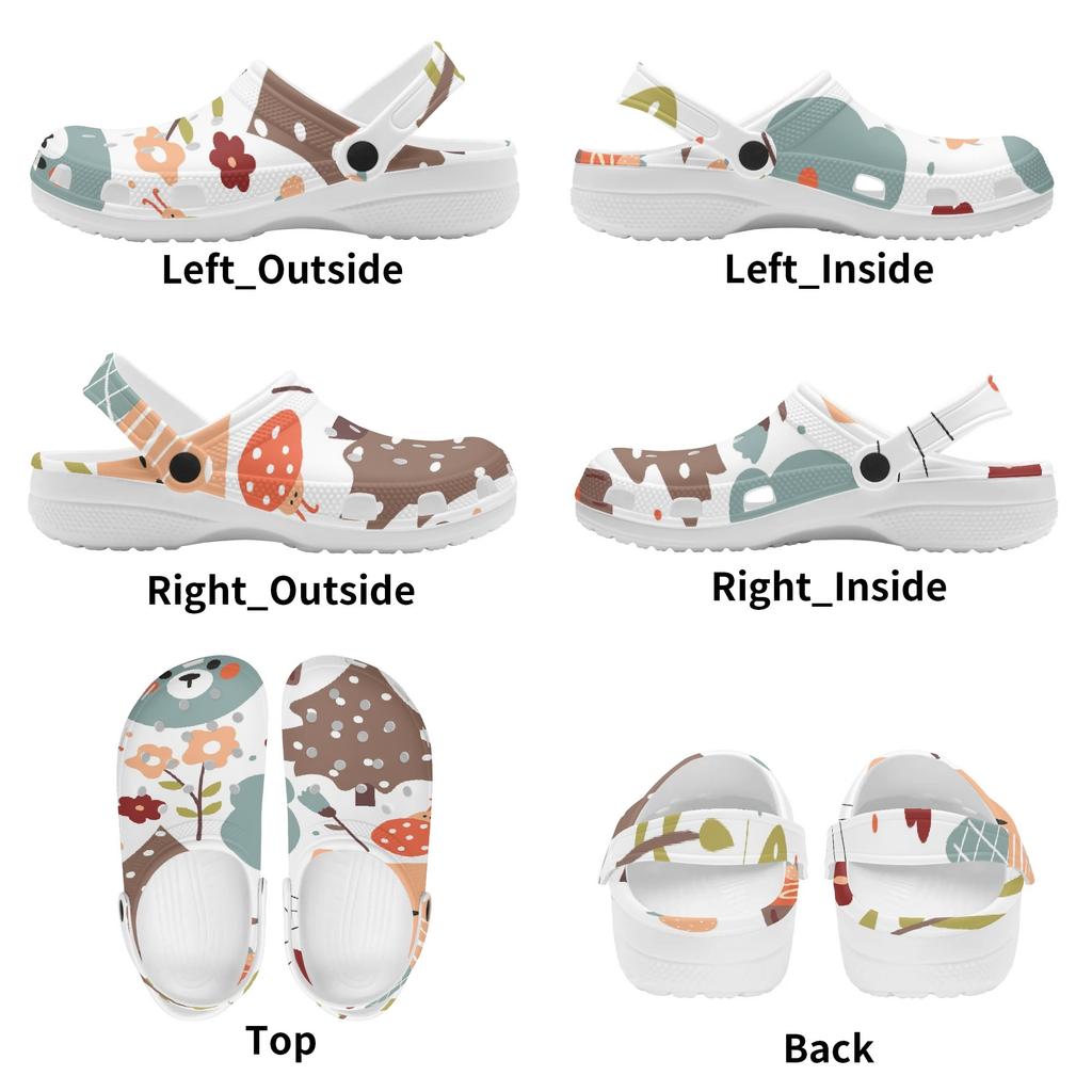 Color Print EVA Clogs Women Men Soft Comfort Slip On Ventilated Garden Shoes Beach Pool Bathroom Home Daily Shoes Home Use