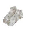Floral-patterned Socks for Ladies In Spring and Summer, Lightweight, Sweat-absorbent, Breathable Short Tube, Chiffon Top