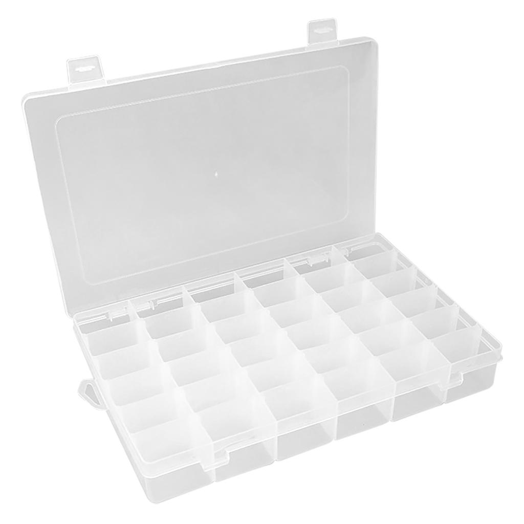 Transparente Schmuckbox 36 Fächer Herausnehmbare Trennwände Tragbarer Kunststoff Transparenter Organizer-Koffer für