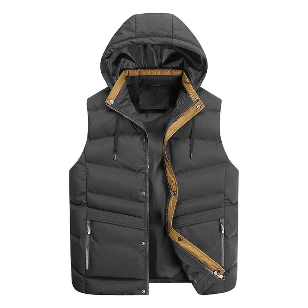 Casual Men'S Vest Men'S Loose  And Winter Warm Down Cotton Vest Coat