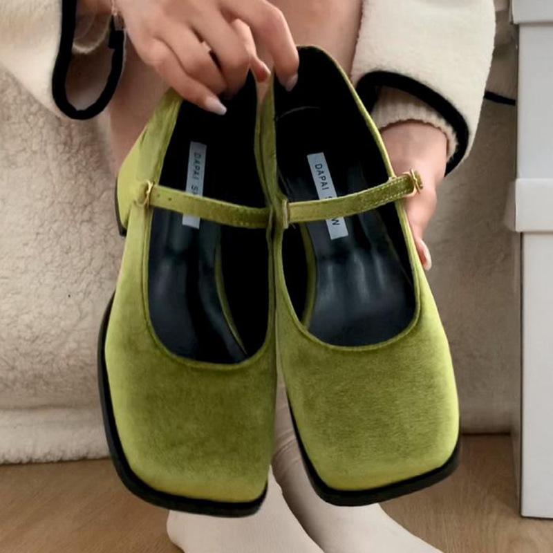 Gentle Ins Thick Heel Retro French Mary Jane Women's Shoes 2025 New Autumn and Winter Small Square Head High Heels