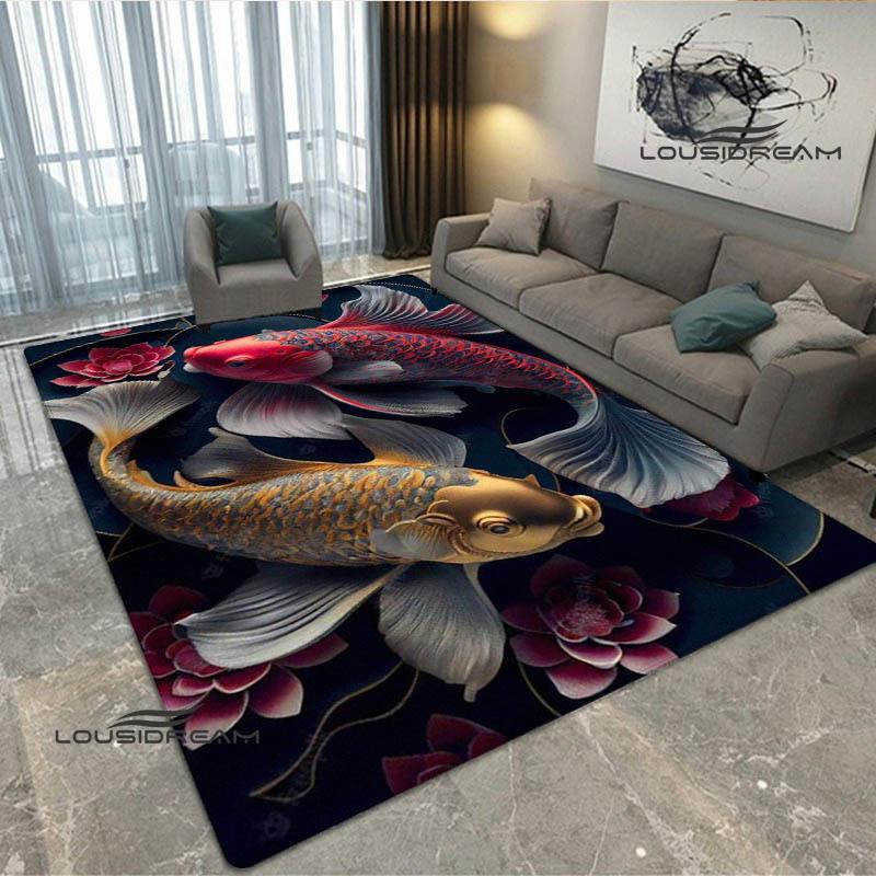 3D fish Cute printed carpet Non -slip carpet Yoga mat door mat photography props kitchen mat area rug birthday gift