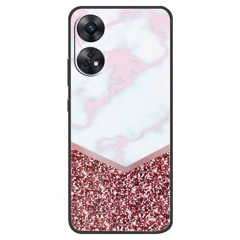 Case For Oppo Reno 8T Cover Black Silicone Soft Phone Back Cases for Oppo Reno8 T 4G Fundas Reno8T CPH2481 6.43" Lovely Fundas