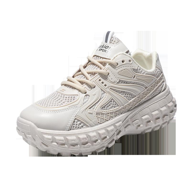 Vintage Durian Sole Design Single Shoe 2024 New Mesh Thick Sole Elevated Casual Shoes Fashion Breathable Versatile Women's Shoes