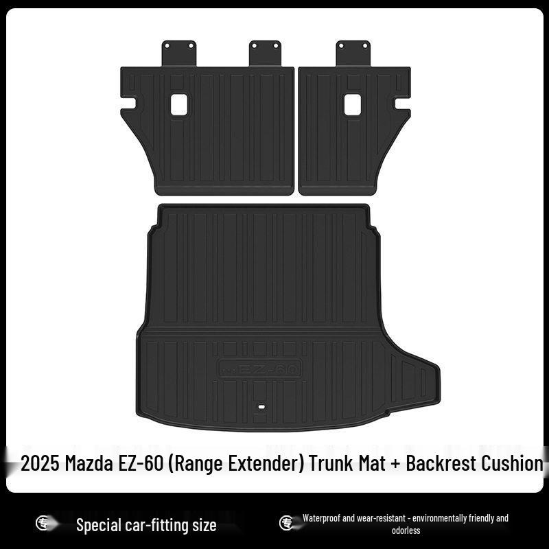 Mazda 25 EZ-60 Extended Range TPE Floor Mats & 3D All-Weather Trunk Mat with Starry Sky Blanket & Carbon Fiber Texture