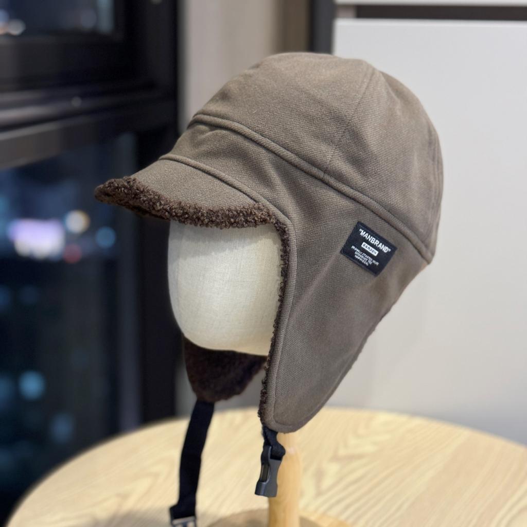 Velvet Winter Lei Feng Hat for Men and Women Outdoor Cycling Cold and Warm Ear Protection Hat Versatile Skiing Pilot Hat