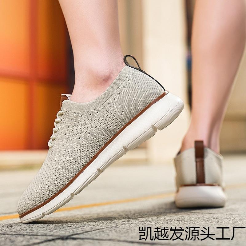 Sommer neue lässige Herrenschuhe Mode fliegendes gewebtes Obermaterial atmungsaktiv leicht Sport große Größe