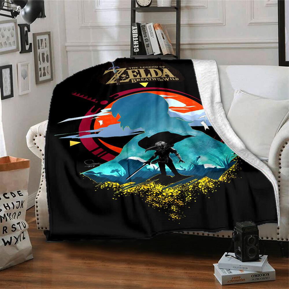 1pc Links Epic Adventure Hyrule Flannel Blanket for Super Soft Cute Comfort Blanket for Travel Bedding Couch Sofa Blanket Y82550