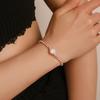 SUMENG 2024 New Round Rose Gold Color Cubic Zirconia Charm Bracelets for Women Jewelry Gifts