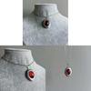 Victorian Style Ruby Crystal Pendant Necklace For Women With Gothic Design