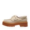 Stone Street Leather Comfortable Trendy Minimalist Classic Boat Shoes Women Sneaker Beige TB0A6AVY236