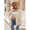 Autumn and Winter Casual Loose Pocket Waffle Fashion Women's Blouses & Shirts