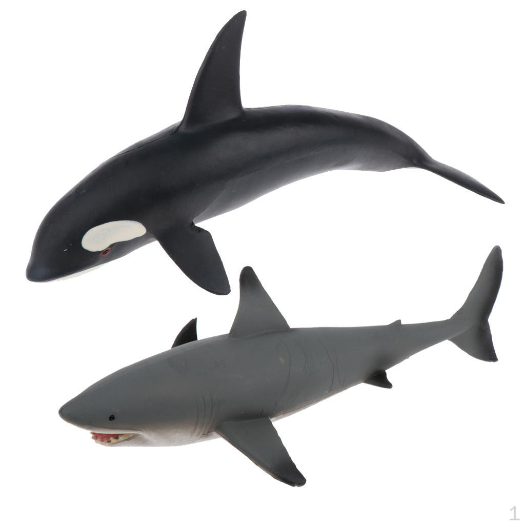 Shark Figurines 2pcs Animal Figures, Easter Eggs Christmas Birthday Gift Party Favors
