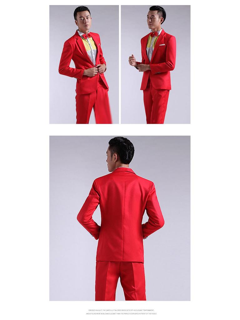 Men's Slim Fit Tuxedo Suit for Performances, Choir, Weddings, and Photo Shoots