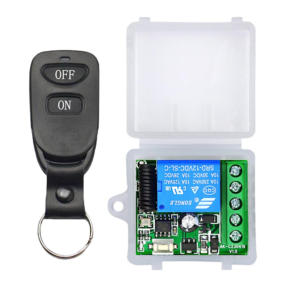 

Радиочастотный передатчик 433 МГц 1 канал RF 10A релейный приемник DC 12V 1-канальный переключатель дистанционного управления RF-передатчик Кнопка включения/выключения белый