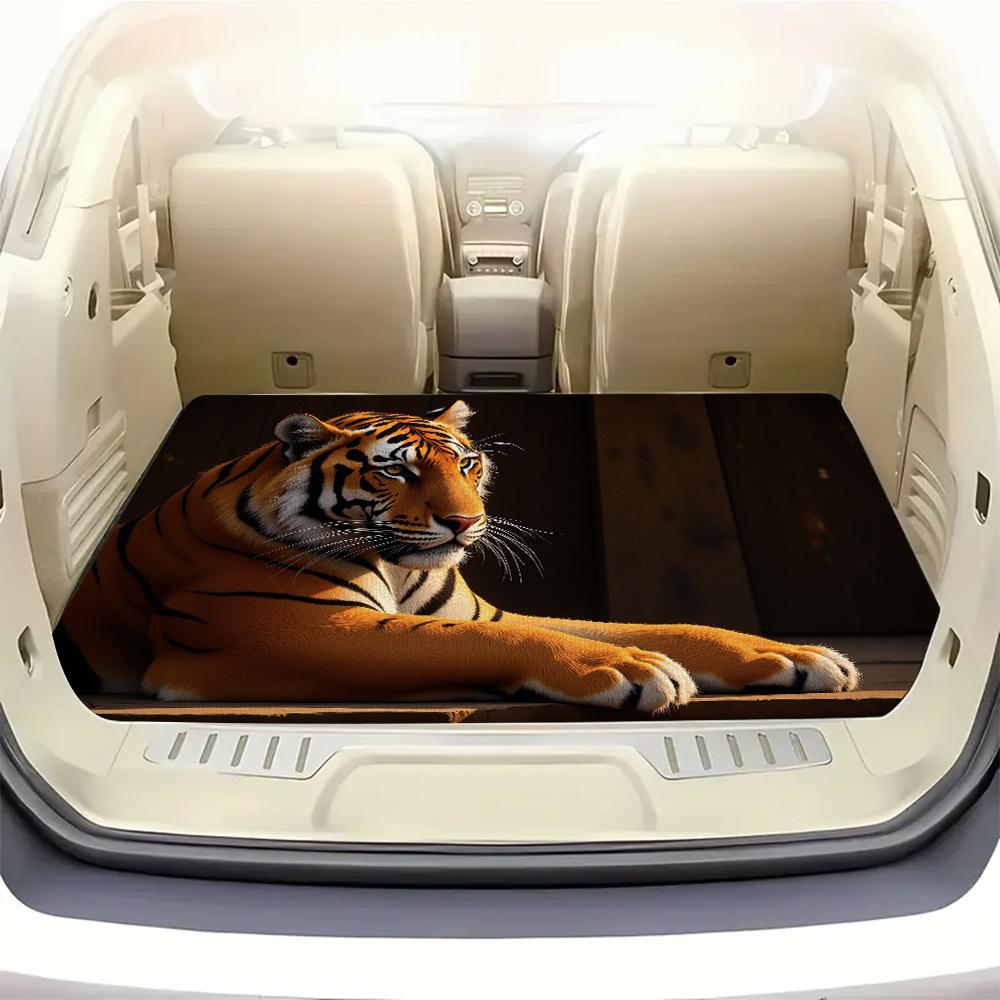 1Pcs Realistic Tiger Pattern Car Trunk Mat with Anti Slip Cargo Liner Waterproof Rear Storage Protector Floor Mat for SUV Sedan