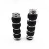 TASWK Motorcycle Chrome Rubber Handle Grip 1inch/25mm Handlebar Grip Fits