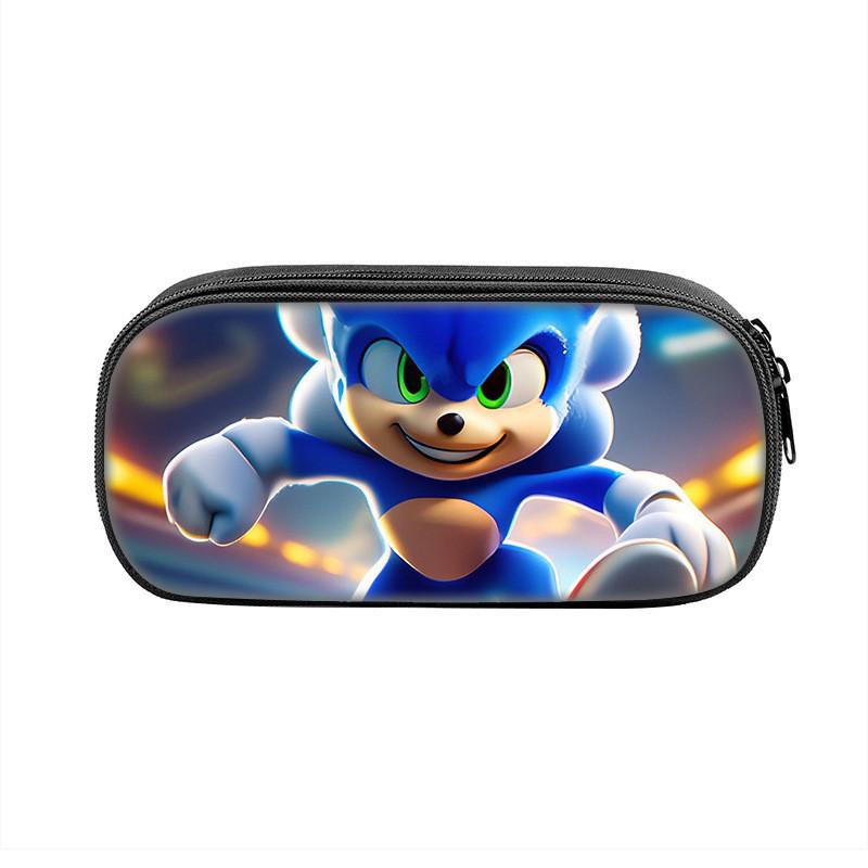 Sonic Cartoon Character Printed Student Single Layer Stationery Storage Bag For School And Gift