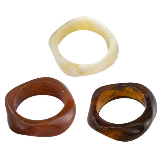 Gennemsigtig Harpiks Armbånd, Overdrevet Uregelmæssig Form Armbånd, Retro Stil Letvægts Lagdelt Armring til Smykkegave