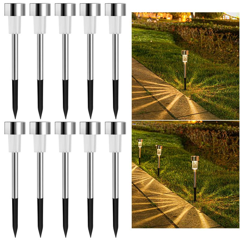 10pcs Solar Garden Light Outdoor Solar Powered Lamp Waterproof Landscape Lantern Lighting for Pathway Yard Lawn Garden Decorati