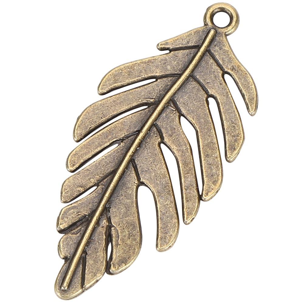 20pcs Bronze Bronze Leaf Jewelry Accessories Alloy Antique Leaf Charms 21*46MM Hollow Leaf Metal Bracelets DIY