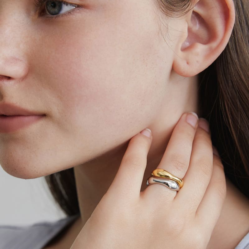 Tatiana [Set of 2] Wave Layered Ring CR0471
