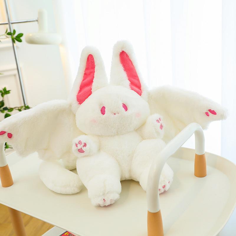 25cm Kawaii Bat Rabbit Plush Toys Flying Rabbit Plushies Stuffed Animals Doll Birthday Gift For Kids Baby Shower Home Decor Xmas