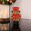Creative Christmas Decor Candlestick Bear Nutcracker Guards Figurines Candle Holder Cute Animal Statue Home Desktop Ornaments