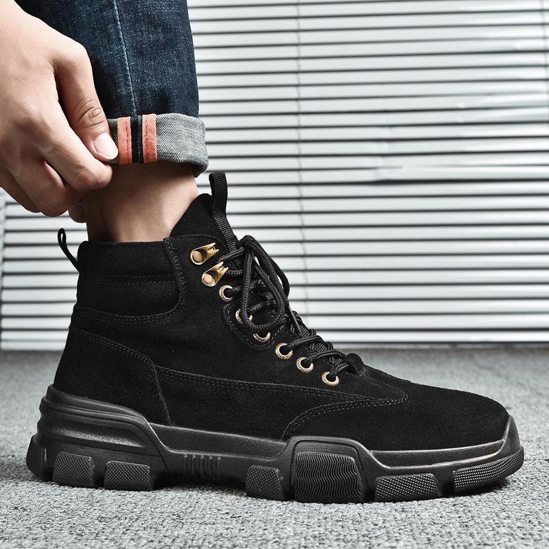 

Мода hot9 Мужская обувь осень-зима с высоким берцем и хлопковой подкладкой, бархатная, теплая, прочная, амортизирующая обувь на шнуровке 44 чёрный