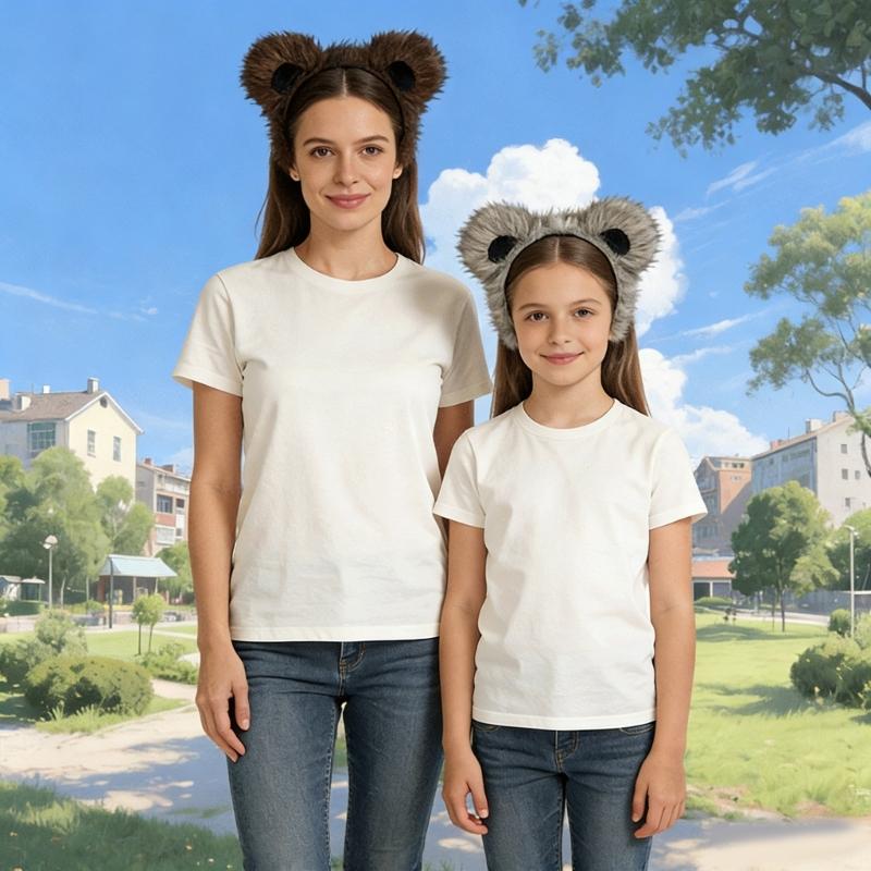 1 Stück Kinder Bärenkostüm Set Bärenohren Stirnbänder Schwanz Tutus Rock Tier Cosplay Kostüme für Halloween Weihnachtsfeier
