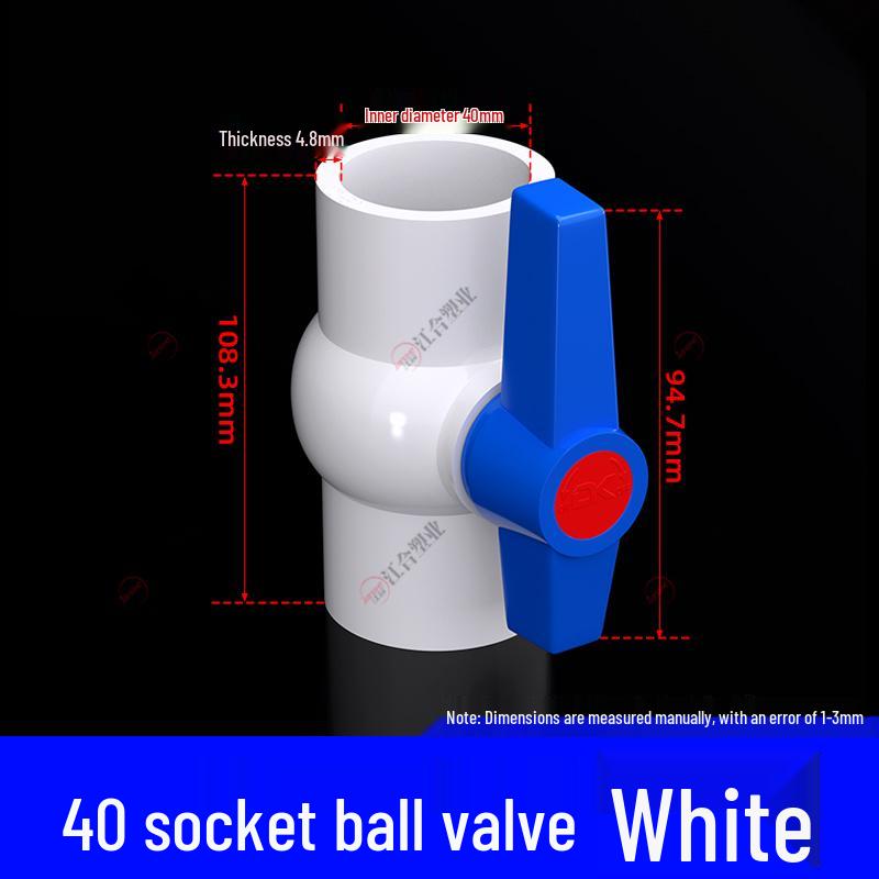 PVC Ball Valve for Water and Fish Tanks - 50mm Threaded Pipe Joint Valve Switch