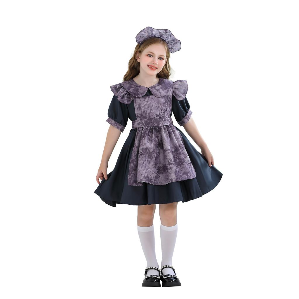 Halloween Children's Costume Pumpkin Skirt Children's Costume Witch Costume Horror Doll Girl Maid Costume Lolita Dress