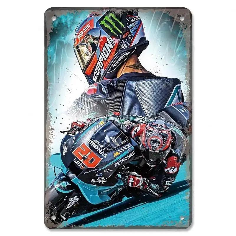 Vintage Metal Tin Signs Motor Sports Posters Decor Motorcycle Racing Retro Metal Plaque Wall Art Decor for Garage Bar