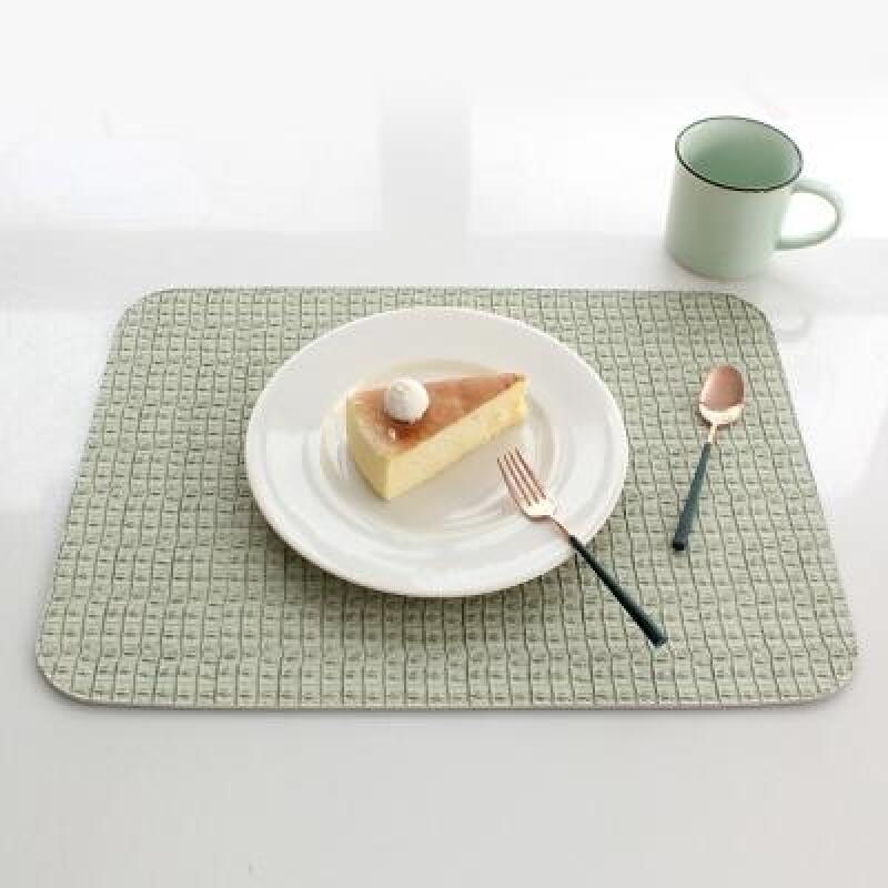 Crocodile leather pattern double-sided square table mat, green/sky 1P