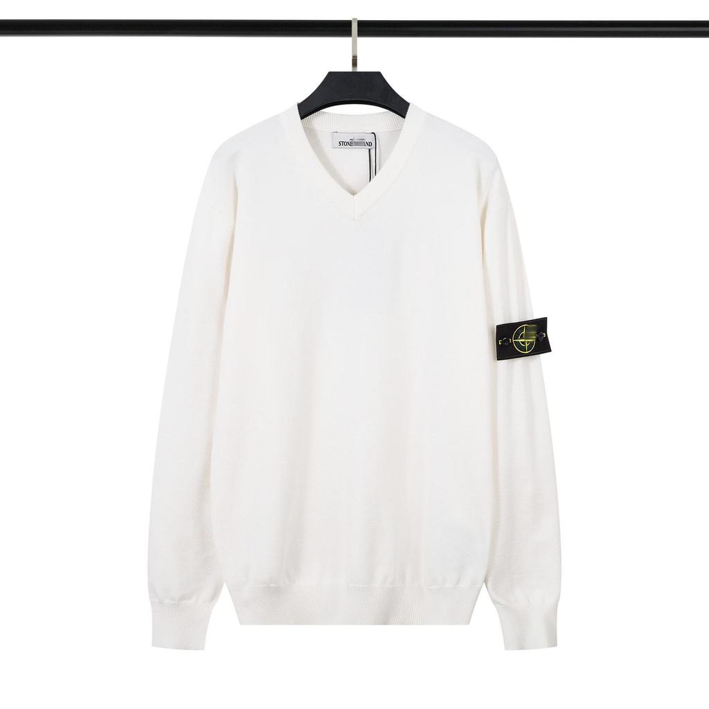 STONESLAND Unisex Strickpullover mit Stehkragen und Reißverschluss