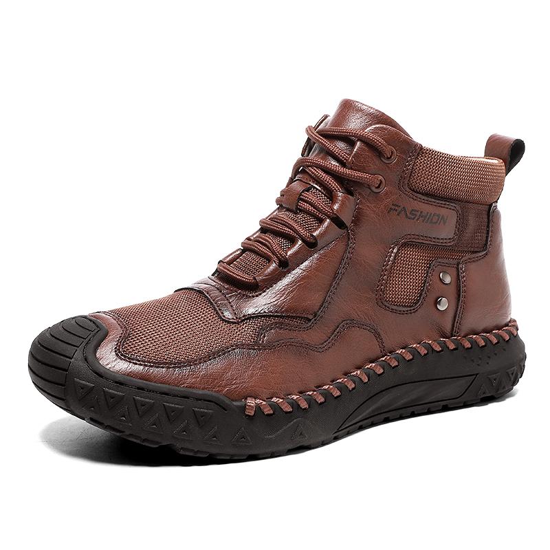 

Мода Новая Горячая Распродажа Ботильоны Ручной Работы Мужские Мотоботы Кроссовки Уличная Мужская Повседневная Кожаная Обувь Отдых Прогулки Высокие Ботинки 48 темно-коричневого