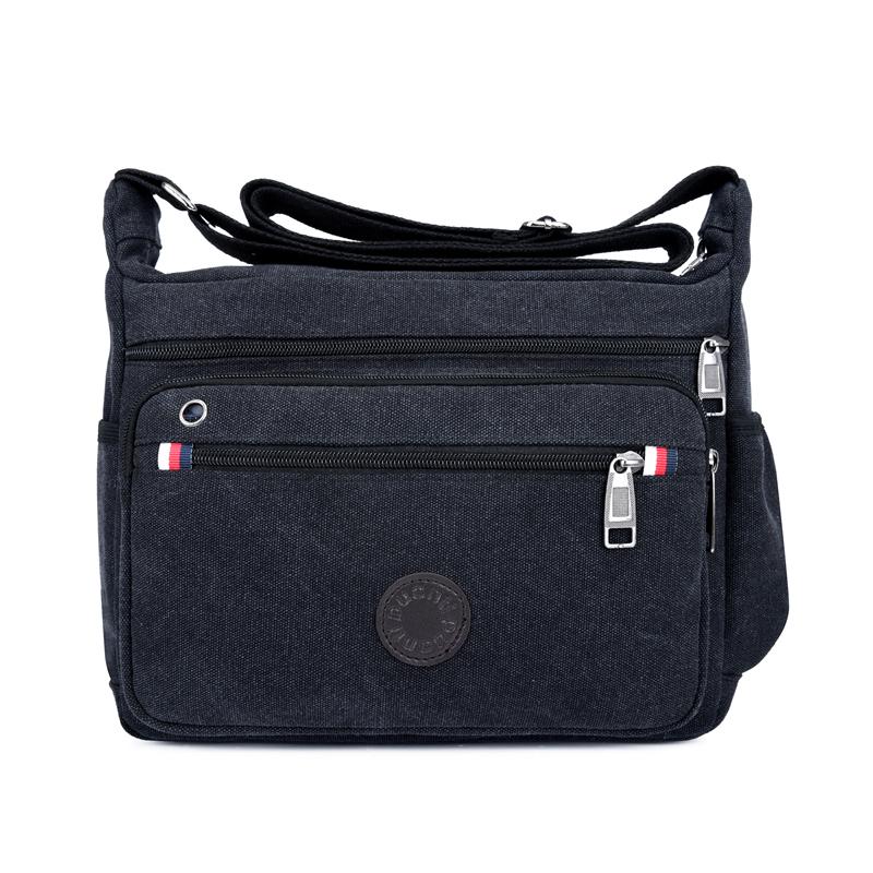 

Men Canvas Travel Shoulder Bag Casual Crossbody Bags Good Qualtiy Outdoor Handbag Travel School Retro Tote Zipper Messenger Bag чёрный