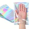 10/100 Stück Laserversiegelungsbeutel Kunststoff Holografisch Süßigkeiten Lebensmittelbeutel Wiederverschließbar Halskette Schmuck Geschenkverpackung Küchenaufbewahrungsbeutel