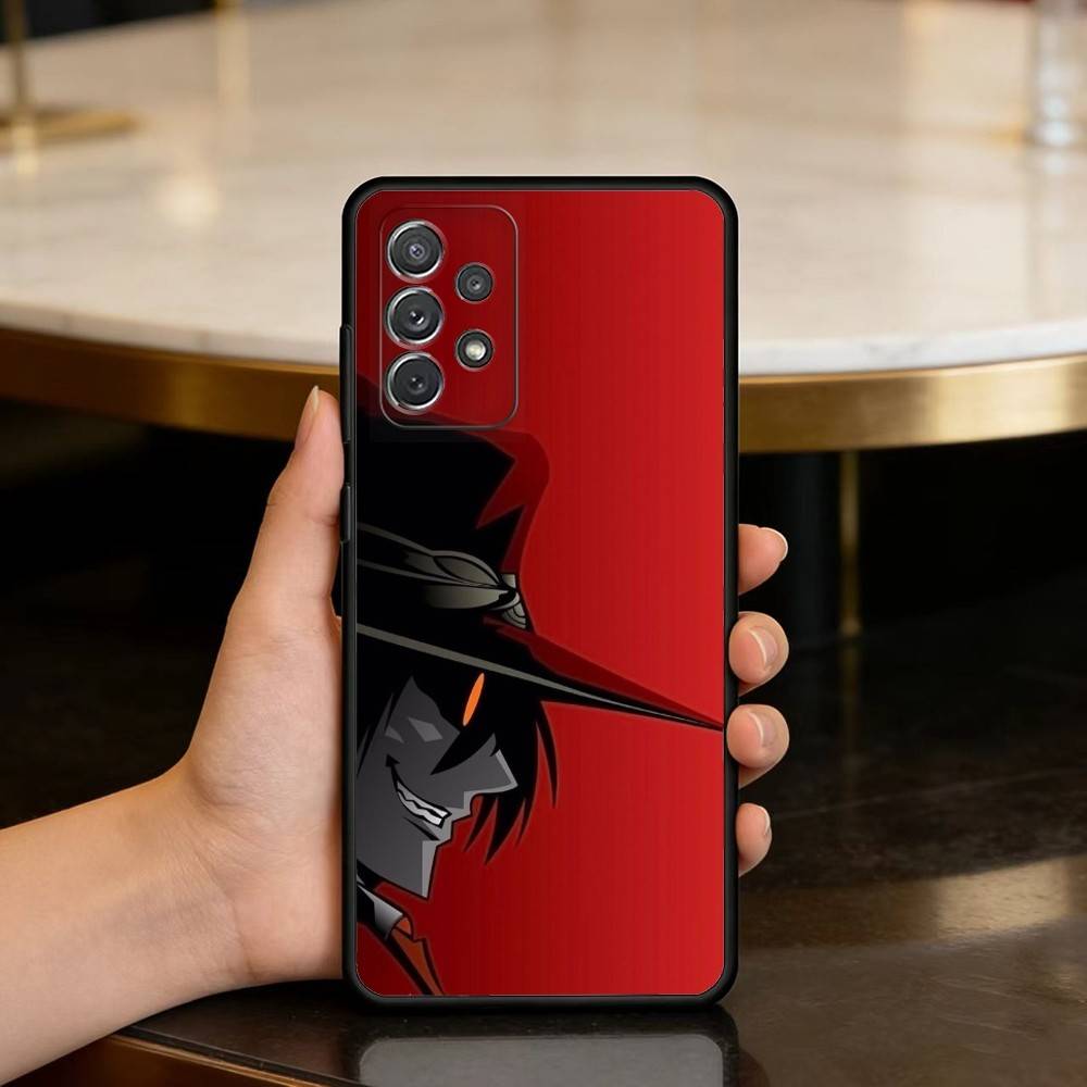 Dark Anime Hellsing Alucard Phone Case For Samsung Galaxy A73,A72,A71,A70,A53,A52,A51,Soft Silicone Black Cover