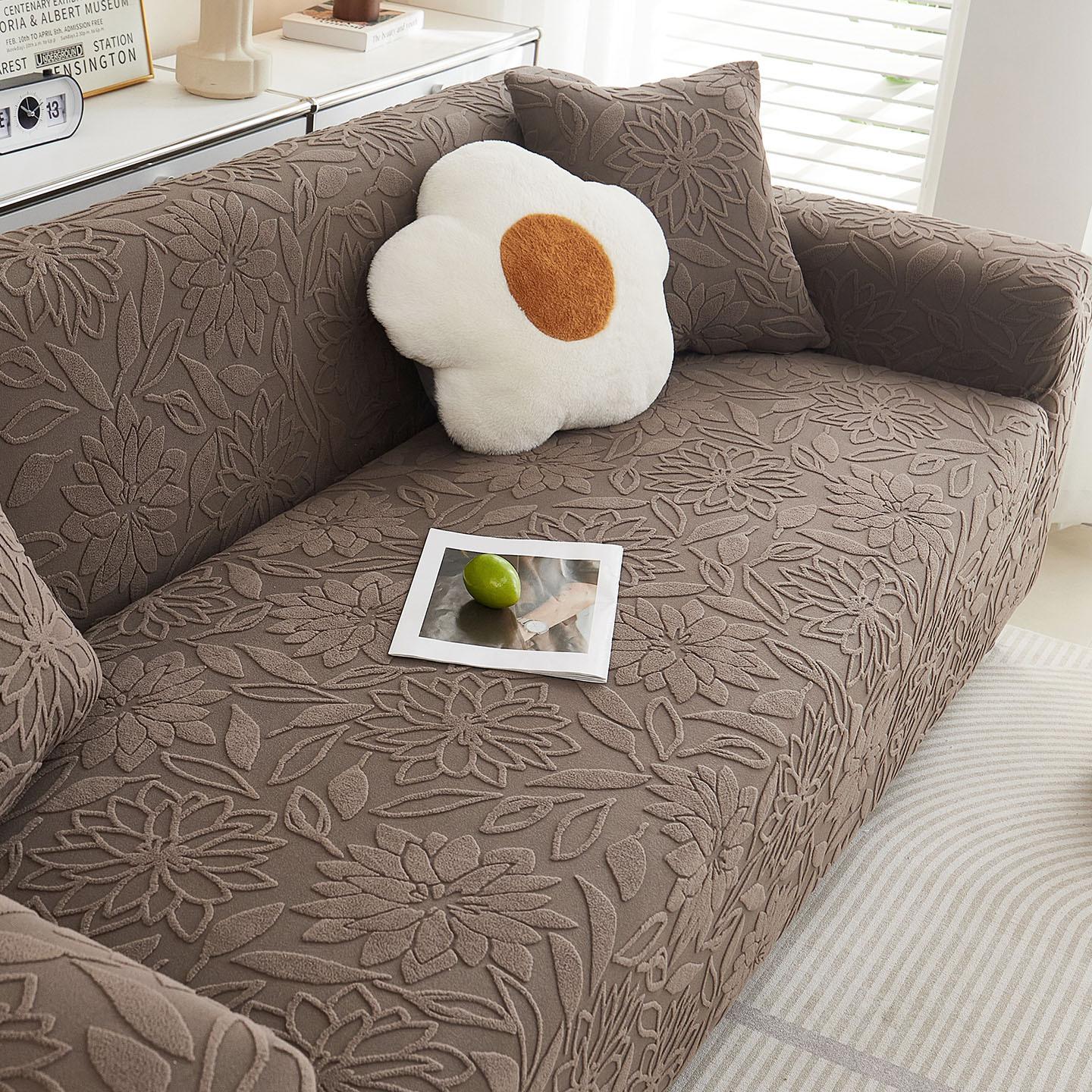 Простой стиль жаккардовый флисовый чехол на диван всесезонный нескользящий всеобъемлющий универсальный чехол 70-90cm 2898₽