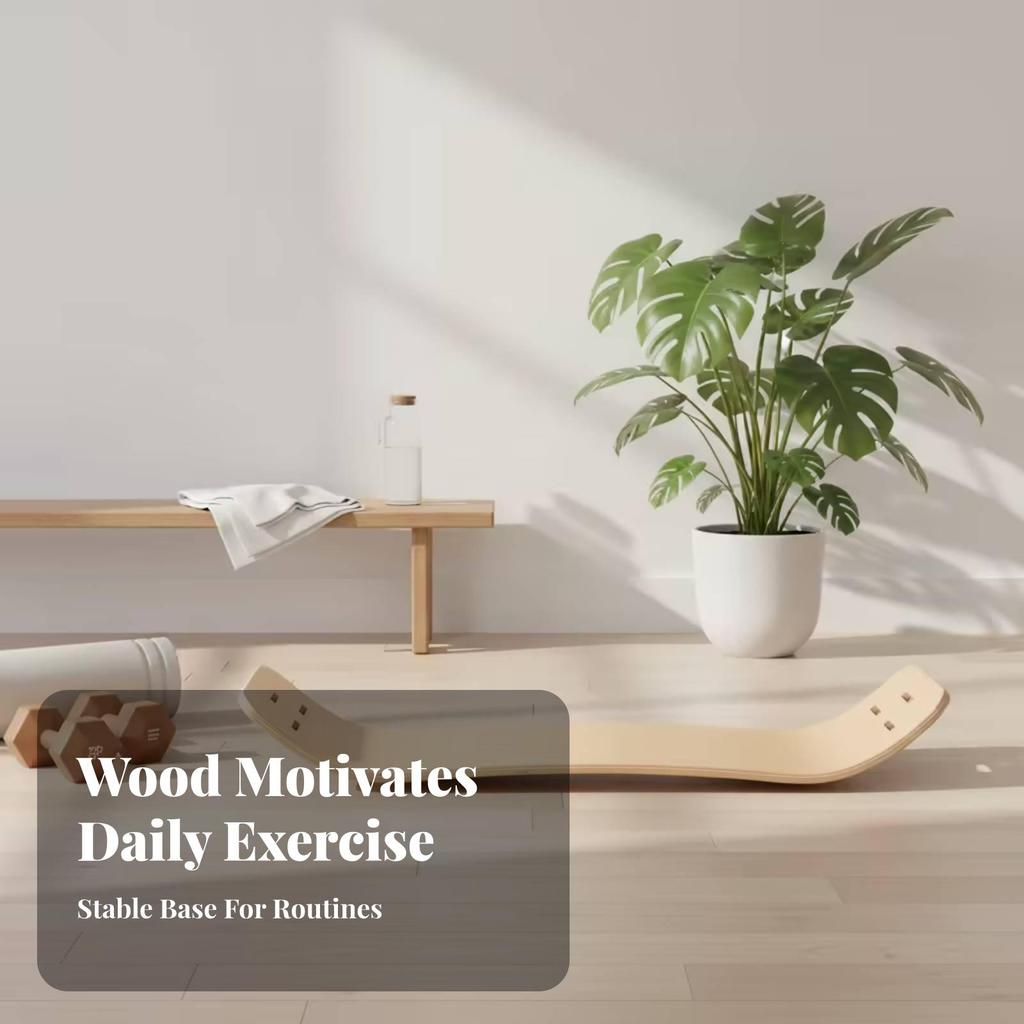Wooden Balance Board Natural Curved Robust for Pilates Training
