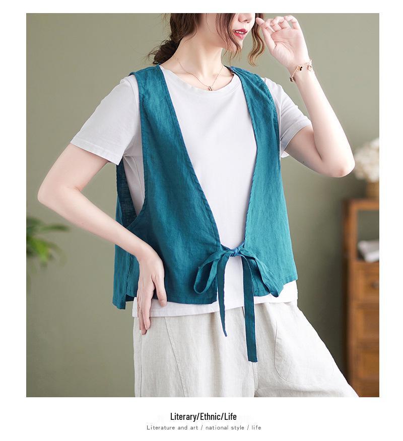 Linen Vest: Women's Retro Cotton Waistcoat with Loose Design, 2026 Style