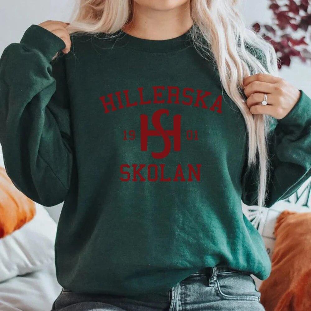 Mikina Young Royals Hillerska Skolan Mikina s kapucí Hillerska Skolan Dámské Mikiny s dlouhým rukávem Mikiny s kapucí Grafické Mikiny Streetwear Topy