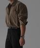 Baulopeulodeogteu Textured Convertible Collar Shirt [Mocha]